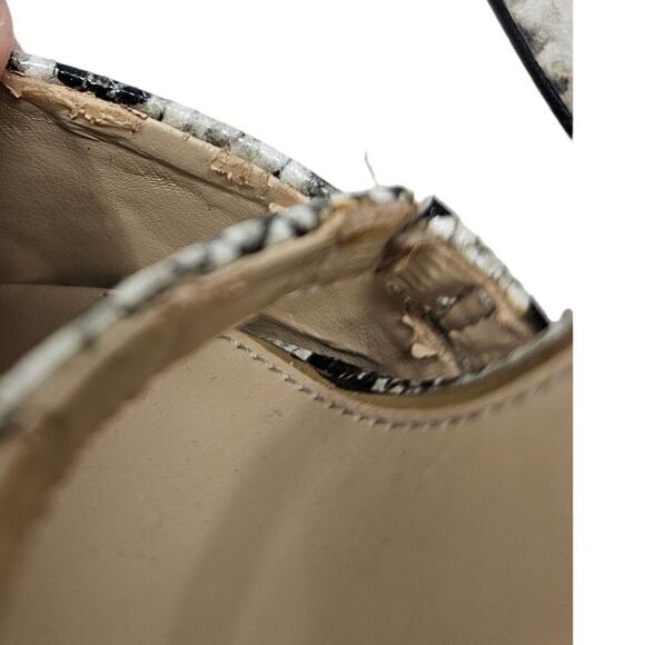 Jessica Simpson 7 Snakeskin Ankle Strap Heel Glam Career Black White Leather - Picture 4 of 5